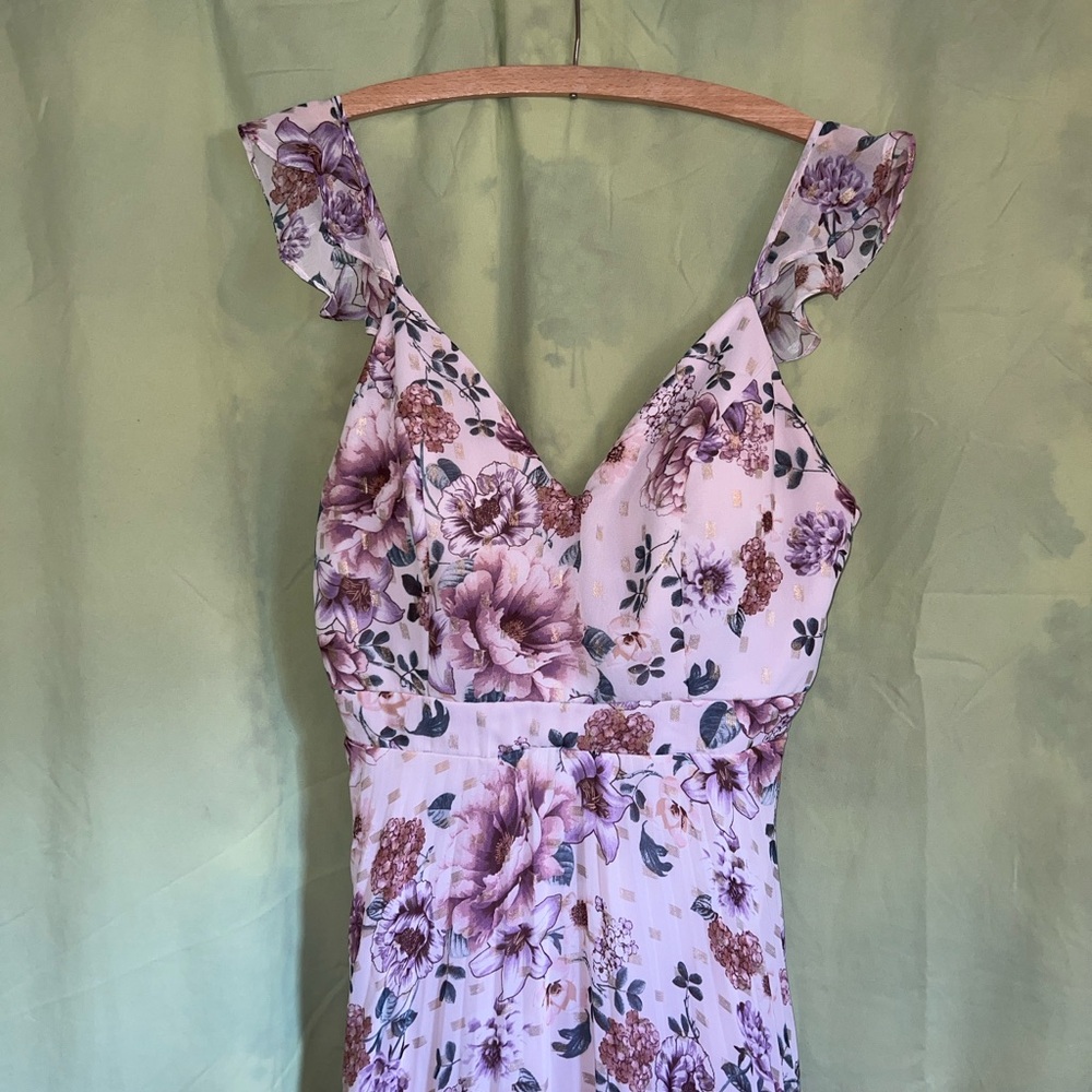 Crystal Doll Lavender Floral Maxi Dress - Picture 5 of 13